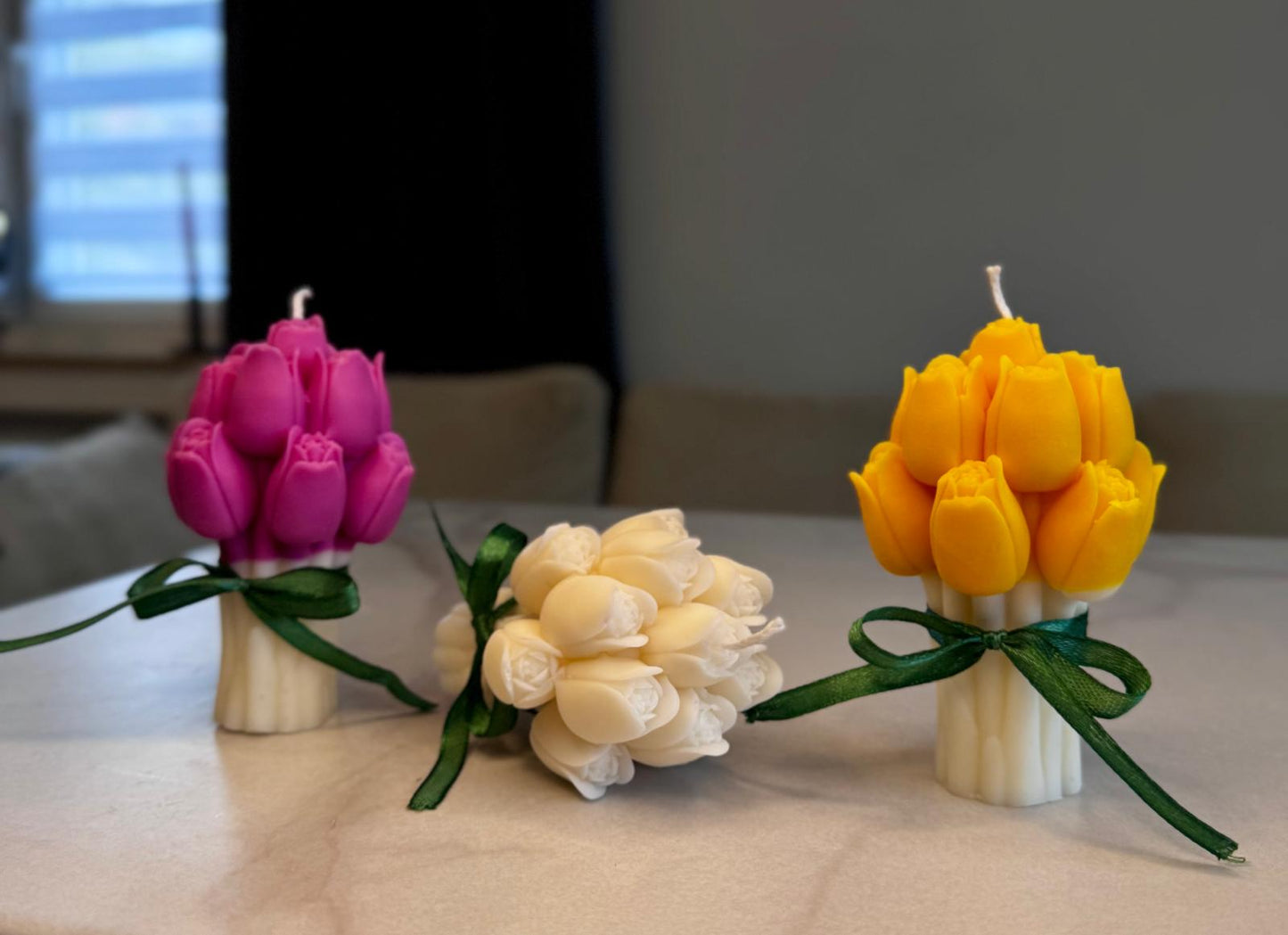 Tulpen Strauß Kerze aus Sojawachs