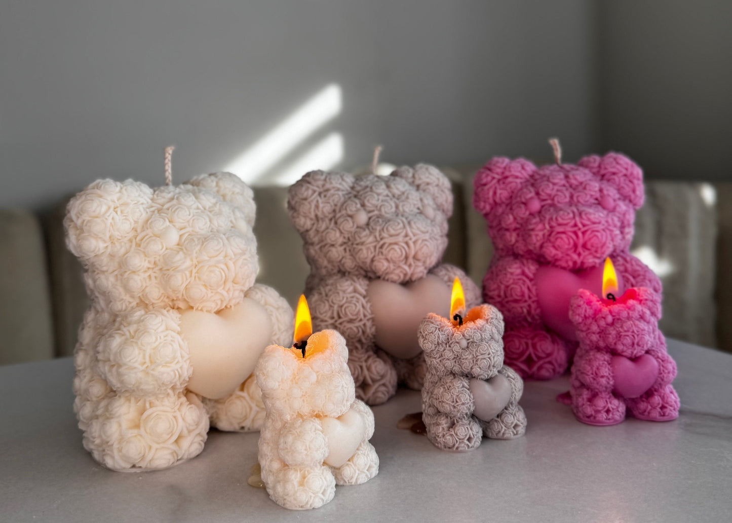 Teddybär Kerze aus Sojawachs