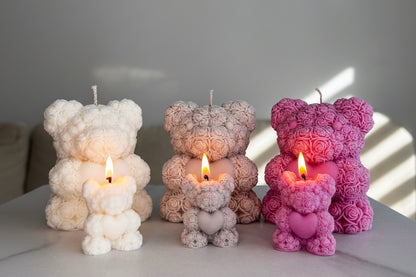 Teddybär Kerze mit unterschiedliche Farben