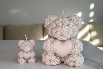 Teddybär Kerze aus Sojawachs