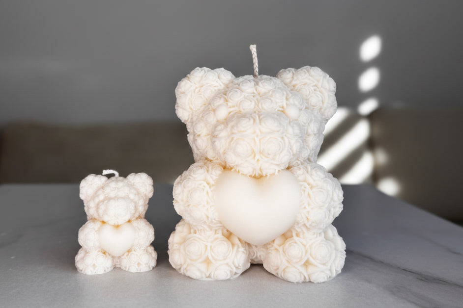 Teddybär Kerze aus Sojawachs