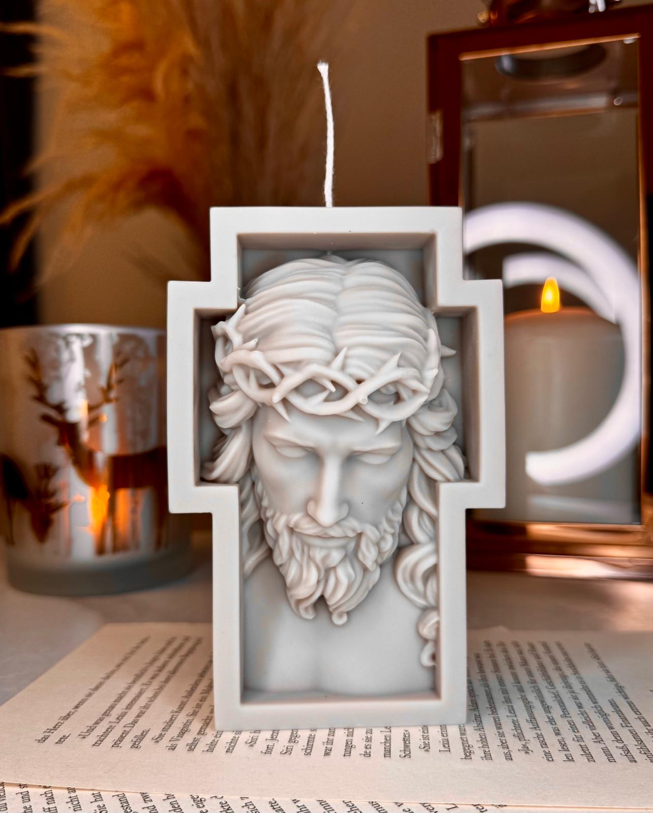 Kreuz Kerze aus Sojawachs