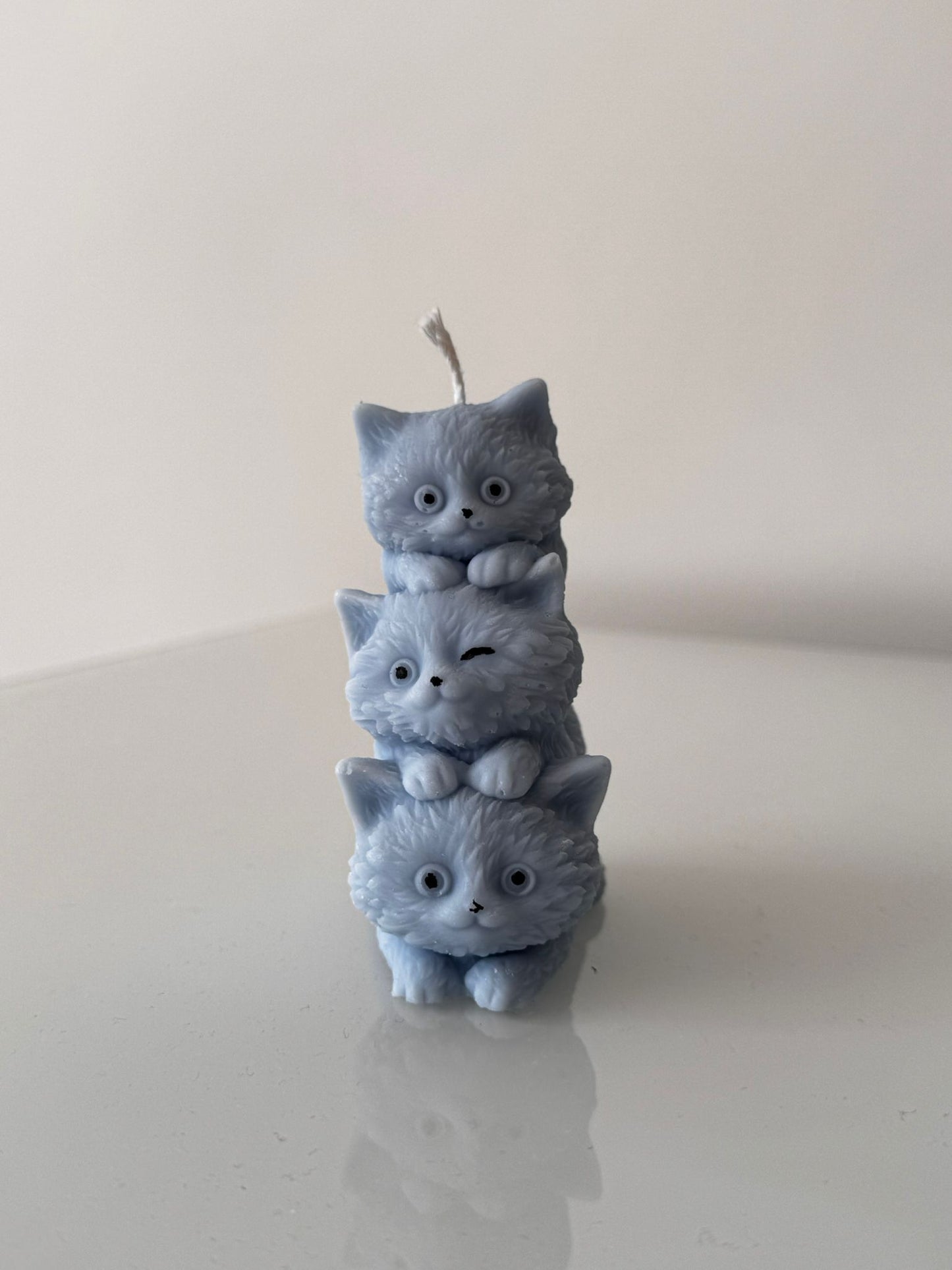 Katzen-Geschwister-Kerze aus Sojawachs