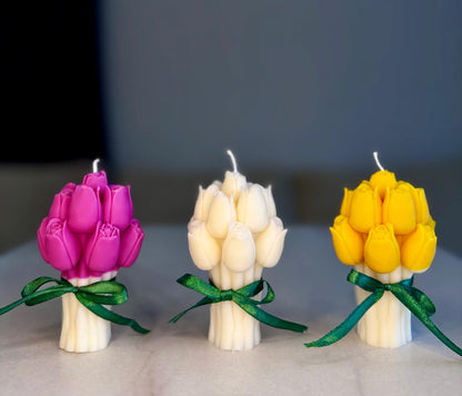 Tulpen Strauß Kerze aus Sojawachs