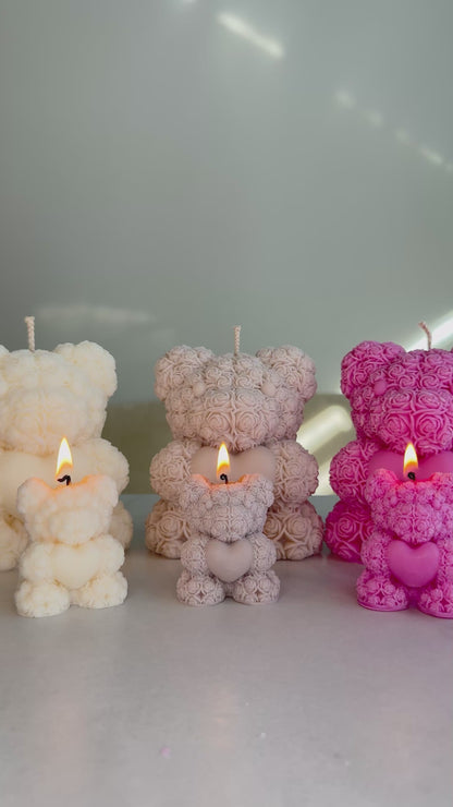 Teddybär Kerze aus Sojawachs